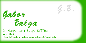 gabor balga business card